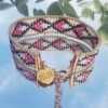 Geweven kralen armband 'Pink diamond'