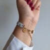 Geweven kralen armband 'Purple & lilac flowers'