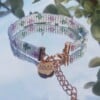 Geweven kralen armband 'Purple & lilac flowers'