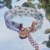 Geweven kralen armband 'Purple & lilac flowers'