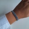 Geweven kralen armband 'Purple chevron'