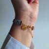 Geweven kralen armband 'Purple chevron'