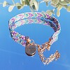 Geweven kralen armband 'Purple chevron'