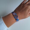 Geweven kralen armband 'Purple hexagon'