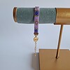 Geweven kralen armband | Paars glas-in-lood