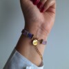 Geweven kralen armband 'Purple stained glass'