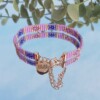 Geweven kralen armband 'Purple stained glass'
