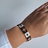 Geweven kralen armband 'Red stained glass '