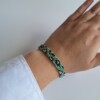 Geweven kralen armband 'Teal leopard'