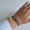 Geweven kralen armband 'Teal leopard'