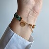 Geweven kralen armband 'Teal leopard'