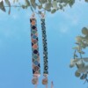 Geweven kralen armband 'Teal leopard'