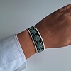 Geweven kralen armband 'Turquoise argyle'