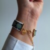 Geweven kralen armband 'Turquoise argyle'