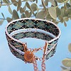 Geweven kralen armband 'Turquoise argyle'