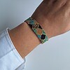 Geweven kralen armband 'Turquoise hexagon'