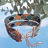 Geweven kralen armband 'Turquoise hexagon'