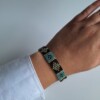 Geweven kralen armband 'Turquoise stained glass'