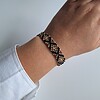 Geweven kralen armband 'Xoxo black & burgundy'