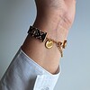 Geweven kralen armband 'Xoxo black & burgundy'