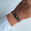 Geweven kralen armband 'Xoxo black & grey'