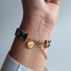 Geweven kralen armband 'Xoxo black & grey'