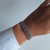 Geweven kralen armband 'Xoxo blue & purple'