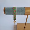 Geweven kralen armband 'Xoxo green & hot pink'