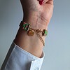 Geweven kralen armband 'Xoxo green & hot pink'