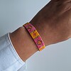 Geweven kralen armband 'Yellow stained glass'