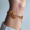 Geweven kralen armband 'Yellow stained glass'