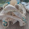 Handgeknoopte macramé armband met turquoise steen