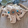 Handgeknoopte macramé armband met turquoise steen