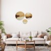 Set van 3 beige en bruin rieten manden