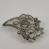 Vogel schedel bloem magneet