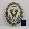 Vogel schedel glow in the dark muur decoratie