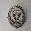 Vogel schedel glow in the dark muur decoratie