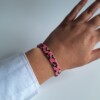 geweven kralen armband 'Hot pink leopard'