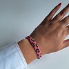 geweven kralen armband 'Hot pink leopard'