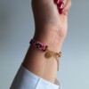 geweven kralen armband 'Hot pink leopard'