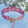 geweven kralen armband 'Hot pink leopard'