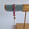 geweven kralen armband 'Hot pink leopard'