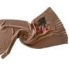Fleece licht bruine sjaal upscaled met bloemen van vilt