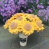 Gehaakte groet zonnebloemen
