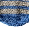 Gehaakte handtas van raffia garen in blauw en crème kleuren
