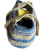 Gehaakte handtas van raffia garen in blauw en crème kleuren