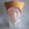 Gehaakte muts 'Baby pink & yellow'