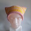 Gehaakte muts 'Baby pink & yellow'
