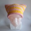 Gehaakte muts 'Baby pink & yellow'