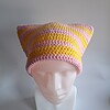 Gehaakte muts 'Baby pink & yellow'